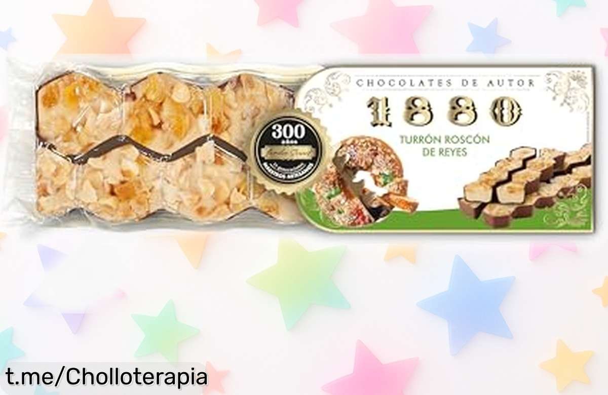 Deleita tu paladar con el turrón de chocolates 1880 Roscón de Reyes, un capricho premium que te hará sonreír ¡Aprovecha este precio loco y saborea la tradición antes de quedarte sin él!