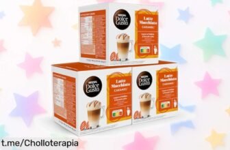 Deliciosas cápsulas de NESCAFÉ Dolce Gusto Latte Macchiato Caramel a un precio loco; disfruta 8 cafés irresistibles y dale el gusto que mereces, ¡no te lo pierdas!