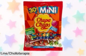 Deliciosas mini piruletas CHUPA CHUPS en bolsa de 30 unidades a un precio loco, ideales para tus festejos y caprichos dulces que harán sonreír a todos. ¡No te quedes sin ellas!