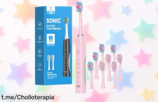 Descubre el cepillo de dientes eléctrico sónico JTF con 8 cabezales y carga rápida USBC, ¡la sonrisa perfecta al mejor precio! No dejes pasar este super chollo que cambia la rutina familiar.