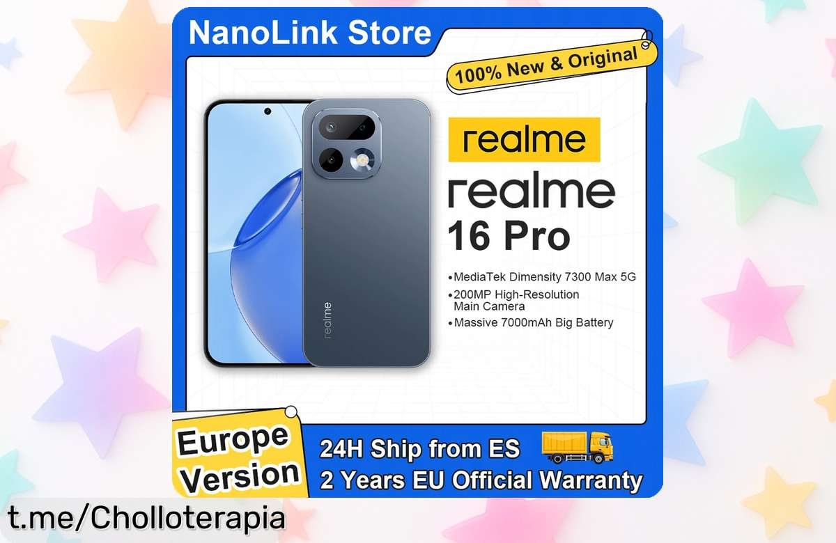Descubre el increíble móvil Realme 16 Pro 5G con pantalla AMOLED de 144Hz y cámara brutal de 200MP, ¡aprovéchate del ofertón y no te quedes sin tu bestia!