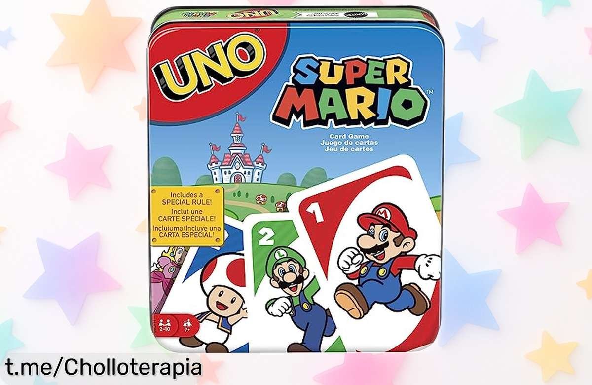 Descubre el juego de cartas UNO Super Mario de Mattel, diversión desatada para 210 jugadores ¡No te lo pierdas a un precio de locura y comparte risas en familia!
