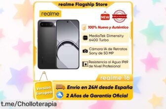 Descubre el realme 16 5G: Smartphone con batería bestial de 6550mAh y carga rápida a precio loca, ¡aprovéchalo antes que se acabe esta oportunidad única!