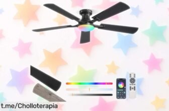 Descubre el ventilador de techo ZMISHIBO con luz LED y mando: un precio tirado para disfrutar aire fresco y 16 millones de colores. ¡No te quedes sin este ofertón!