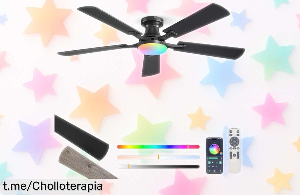 Descubre el ventilador de techo ZMISHIBO con luz LED y mando: un precio tirado para disfrutar aire fresco y 16 millones de colores. ¡No te quedes sin este ofertón!