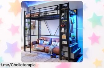 Descubre la cama alta de hierro Moimhear con estantes y 4 cajones, ¡un ofertón que te ayudará a mantener todo ordenado y moderno! Aprovecha ya esta oportunidad única.