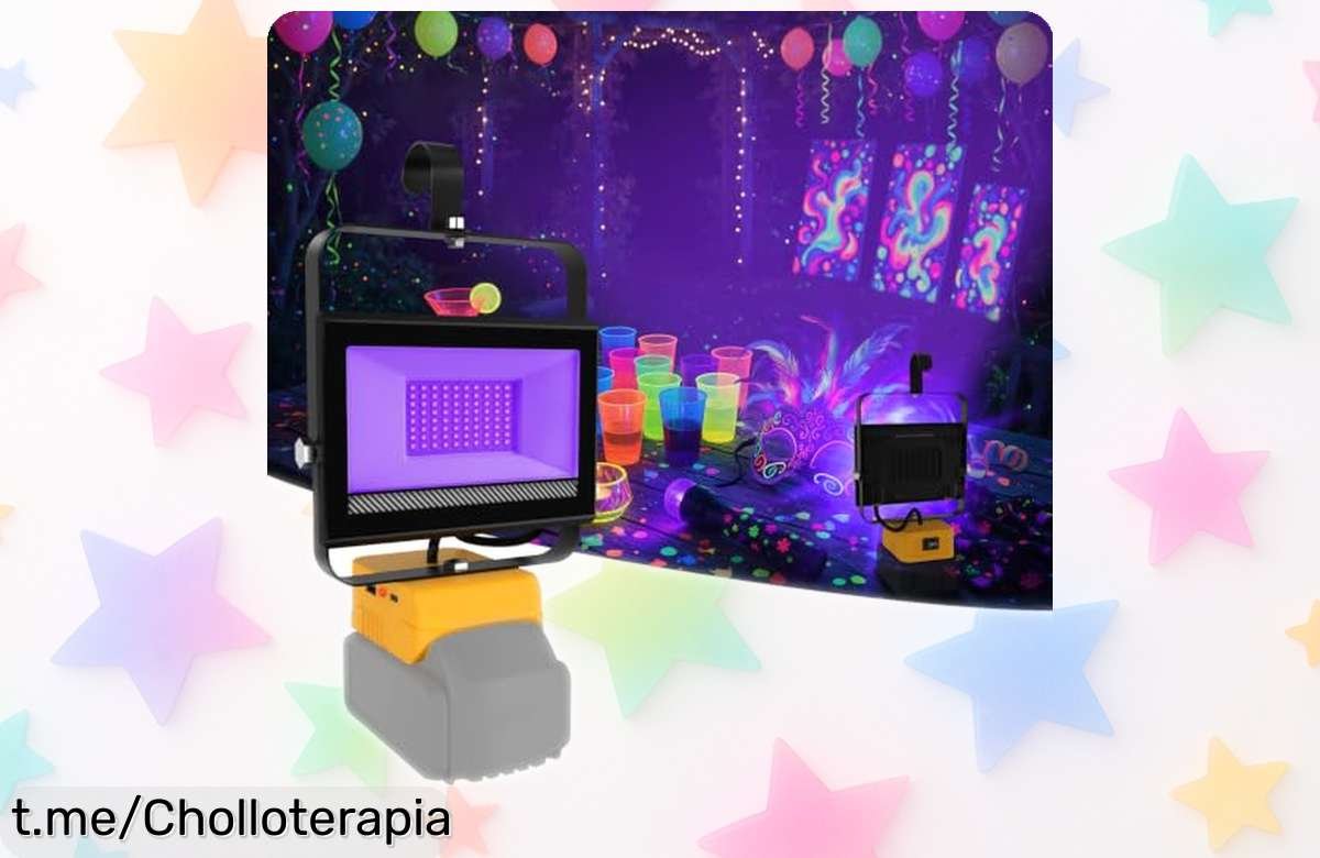 Descubre la potente linterna luz negra NATPOW compatible con Dewalt 18V: un ofertón que hará brillar tus fiestas y bricolaje, ¡no dejes pasar esta oportunidad única!