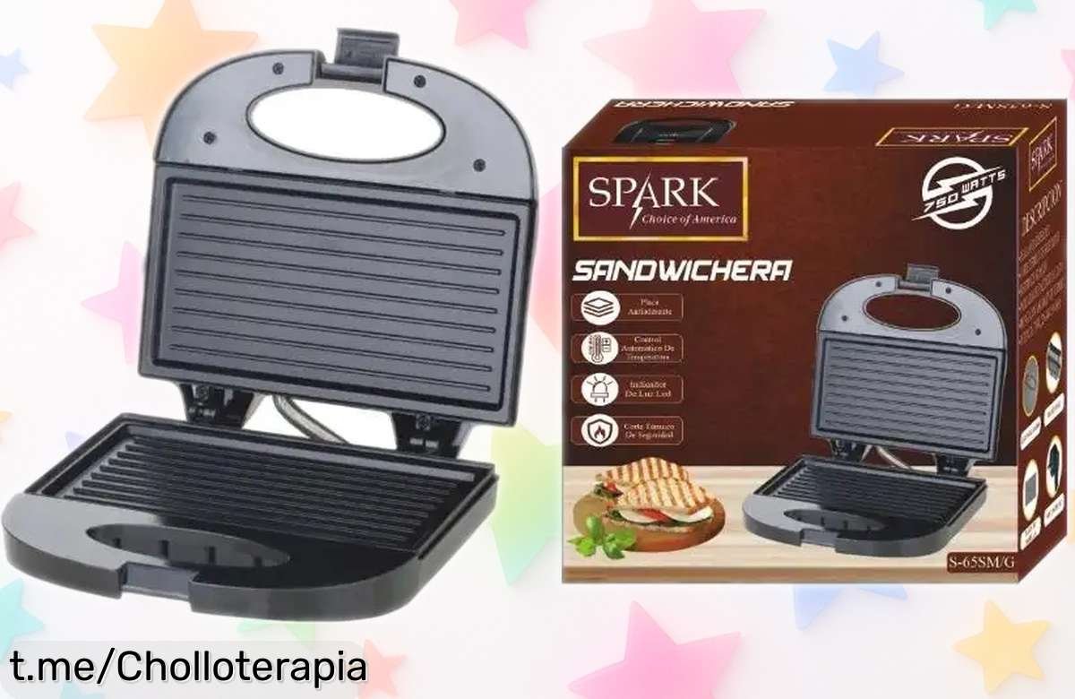 Descubre la sandwichera eléctrica SPARK: grill, barbacoa y facilidad en tu cocina. ¡Ofertón que no puedes dejar pasar, transforma tus comidas ahora!