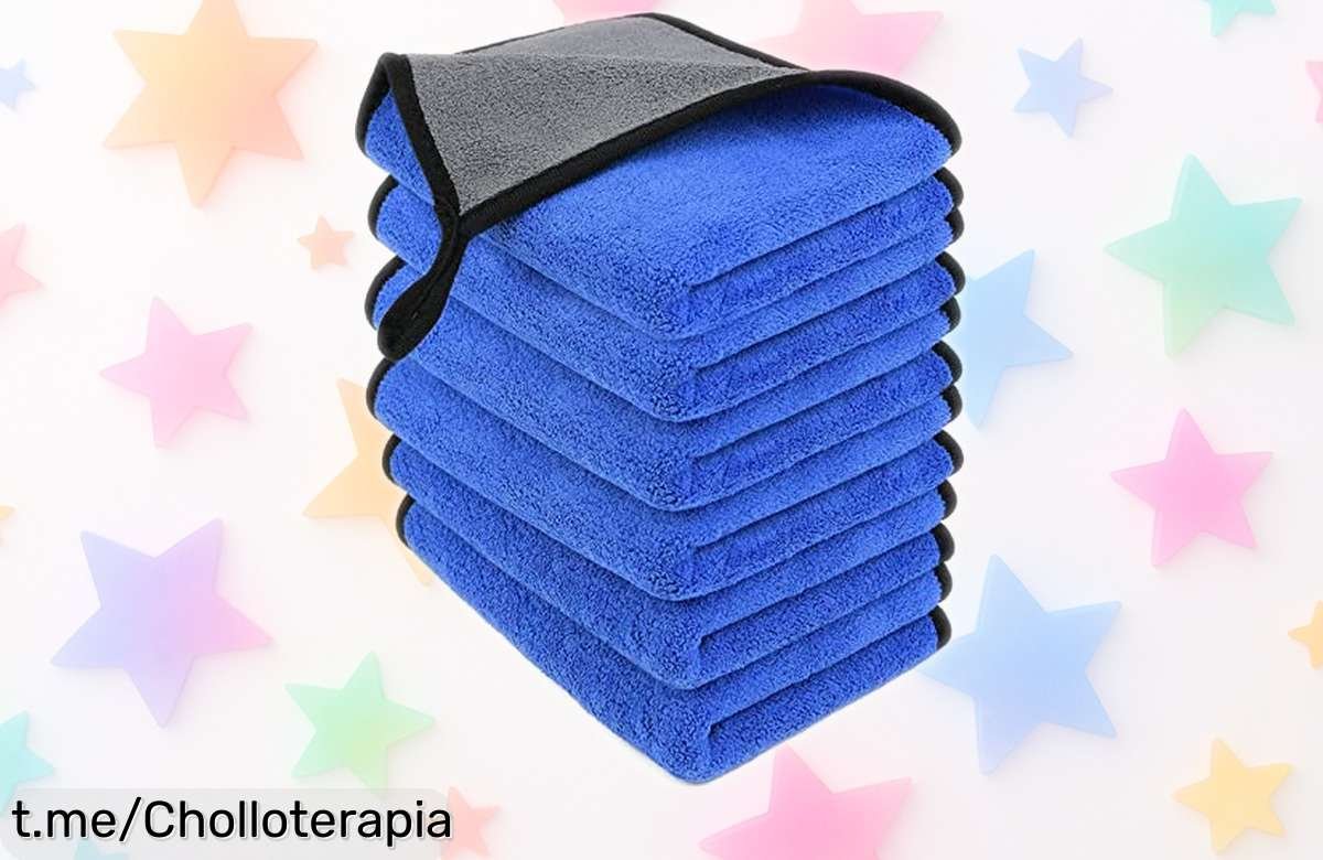 Descubre las toallas de microfibra URAQT en pack de 6, súper absorbentes y sin pelusas a un precio loco que hará brillar tu coche y casa como nunca antes. ¡No te lo pierdas!
