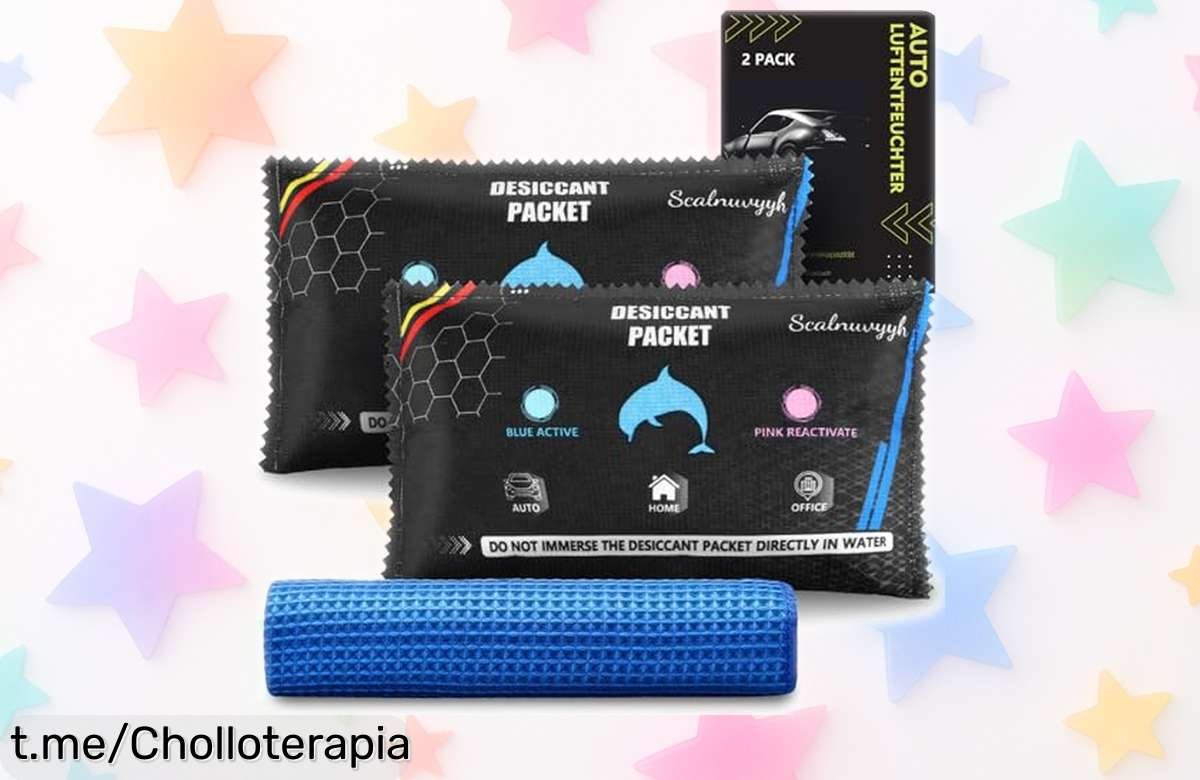 Deshumidificador para coche en pack de 2, súper potente y reutilizable: aprovecha el precio loco que te hará decir adiós a la humedad ¡No te quedes sin él!