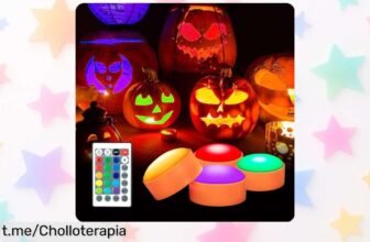 Deslumbrantes luces LED para calabazas de Halloween Litake, pack de 4 con mando ¡Aprovecha el precio rebajado y celebra una noche espeluznante sin riesgos!