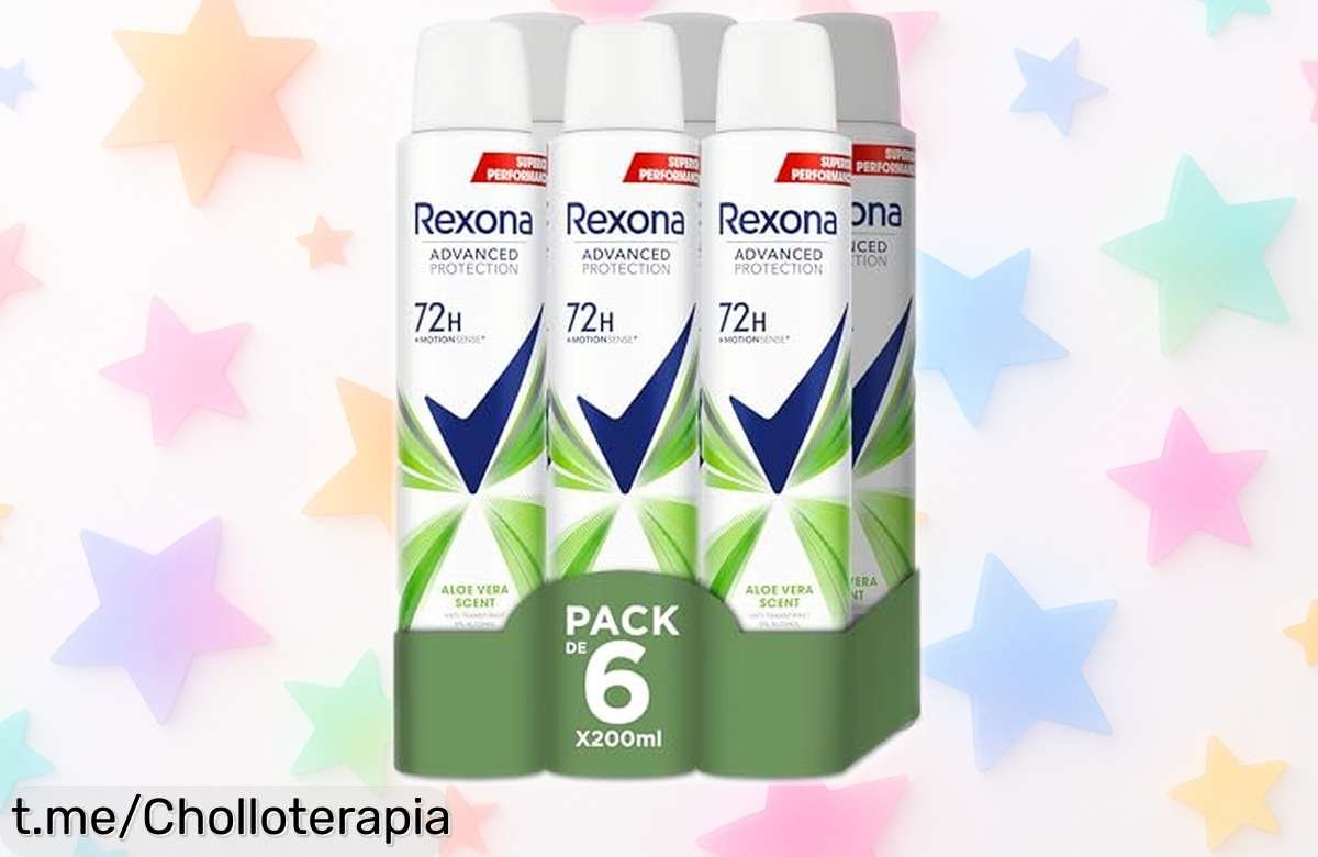 Desodorante antitranspirante Rexona Aloe Vera para mujer, pack de 6 a un precio loco y protección total por 72 horas. ¡No te quedes sin el tuyo!