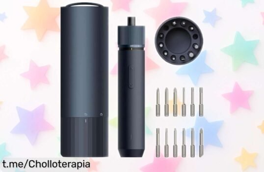 Destornillador eléctrico HOTO 3.6V con luz LED y 12 puntas imantadas a un precio rebajado, ¡tu aliado perfecto para cualquier tarea! Aprovecha este ofertón antes que se agote.