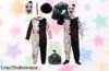 Disfraz completo de Terrifier adulto con máscara realista y cuchillo ensangrentado a precio regalado, ¡no te quedes sin hacer que todos griten en la fiesta!
