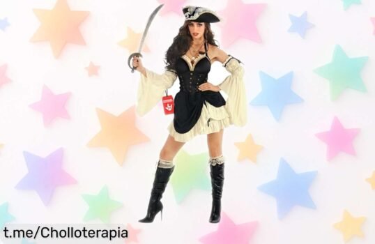 Disfraz de pirata para mujer Morph con vestido y sombrero a precio loco, ideal para Halloween o cualquier fiesta. ¡No dejes escapar este chollo que hará que brilles!