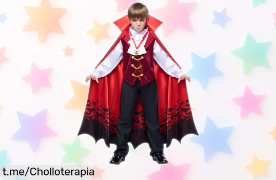 Disfraz de vampiro Spooktacular para niño con capa y cetro, ¡rebajado a un precio loco! Prepárate para ser el alma de la fiesta. No dejés que te lo cuenten, cómpralo ya y regala diversión.