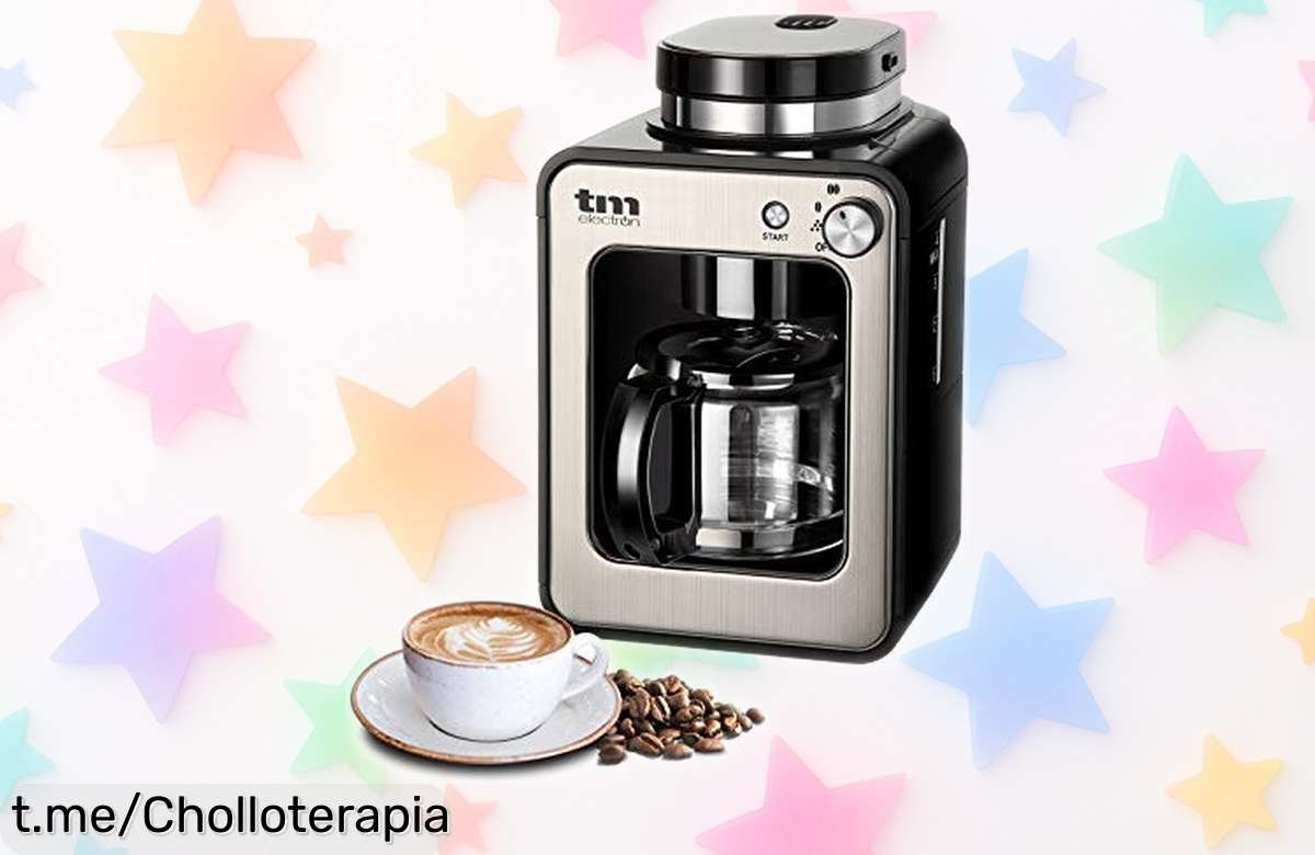 Disfruta cada mañana con la mini cafetera TM Electron TMPCF020S que muele el café al momento: ¡un chollo irresistible para los amantes del buen desayuno!