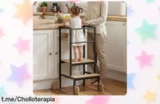 Divertida torre de aprendizaje Cosyland con altura ajustable, perfecta para que tus niños exploren seguros y felices. ¡Consigue este ofertón único antes de que se agote!