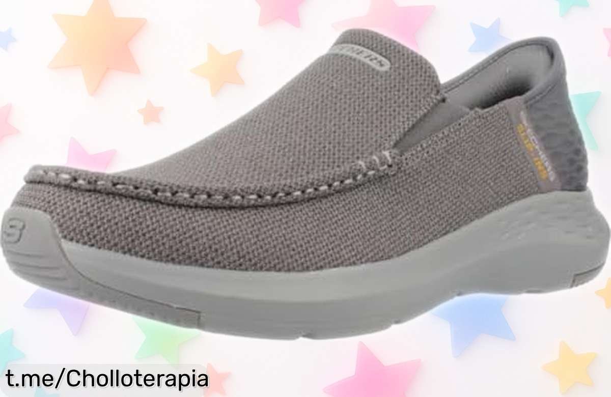 Divertidas deportivas Skechers Tenis 204804 sin cordones, perfectas para caminar suave todo el día a un precio irreal que te hará sonreír. ¡No dejes pasar este super chollo!