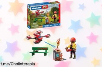 Divertido dron de agua PLAYMOBIL para apagar incendios con piloto y accesorios a un precio loco, ¡regala horas de rescates espectaculares sin salir de casa!