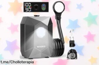 Ducha portátil WADEO: ¡el ofertón que transforma tus escapadas al aire libre con 5 modos de presión y luz incluida! No pierdas esta oportunidad única.
