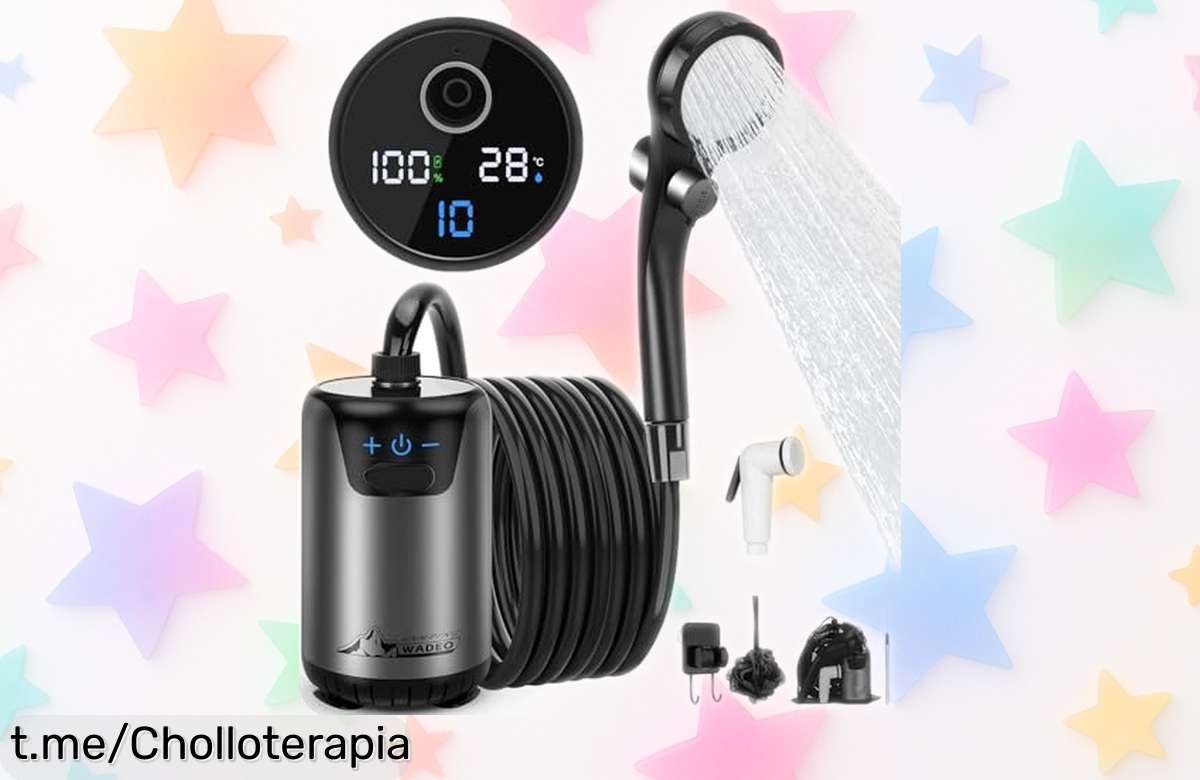 Ducha portátil WADEO ideal para camping, con batería duradera y 10 velocidades: ¡aprovéchala a un precio loco antes de que desaparezca! ¡Disfruta del baño donde quieras!