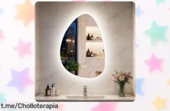 Espejo de baño LUVODI con luz regulable y función antivaho, síntesis perfecta entre estilo y practicidad a un precio increíblemente bajo que te hará brillar cada mañana.