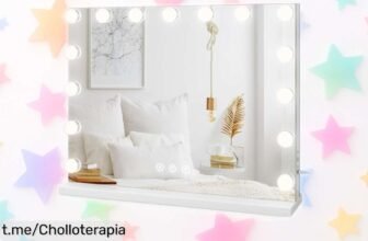 Espejo de maquillaje grande Dripex con luz LED y aumento 10x: ¡ofertón increíble para iluminar tu tocador y no quedar sin batería mientras te arreglas!