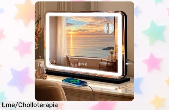 Espejo de tocador Ratsamee con luz regulable y lupa 10x para que te maquilles como una pro a un precio rebajado, ¡aprovéchalo antes de que se agote!