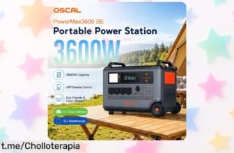 Estación de energía portátil OSCAL PowerMax3600SE: potencia en tus manos y carga súper rápida a un precio rebajado que no se repetirá, ¡no te quedes sin la tuya!