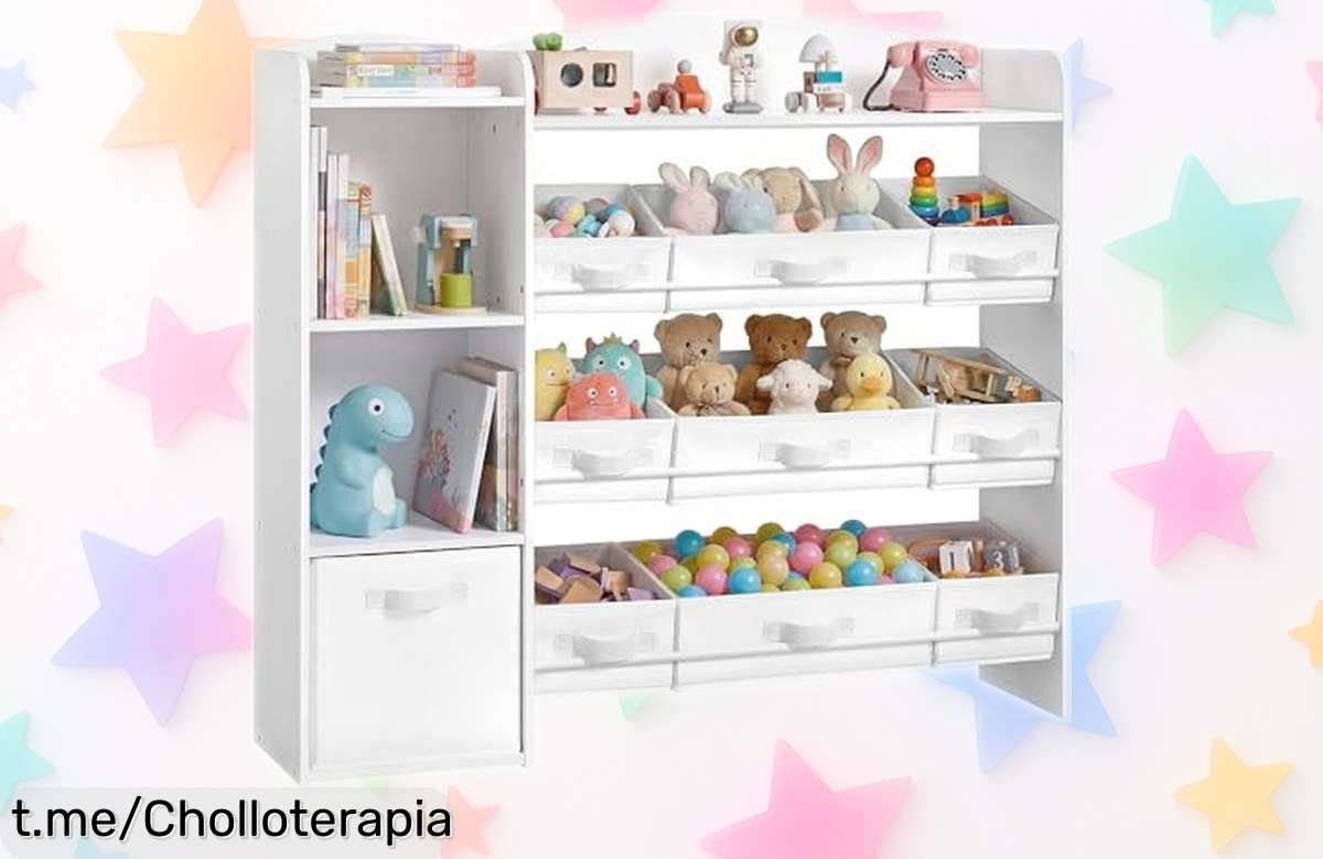 Estantería SONGMICS para juguetes con 9 cestas y cajón, el ofertón que hará brillar la habitación de los peques ¡Consíguela ya antes de que se acabe!