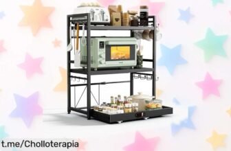 Estantería ajustable NETEL para microondas, ¡ofertón irresistible! Aprovecha cada rincón de tu cocina con estilo y sin líos. ¿Te lo vas a perder?