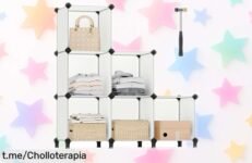 Estantería modular SONGMICS de 6 compartimentos con paneles translúcidos, gran ofertón para mantener todo en orden sin complicaciones, ¡apégate al chollo antes que se acabe!