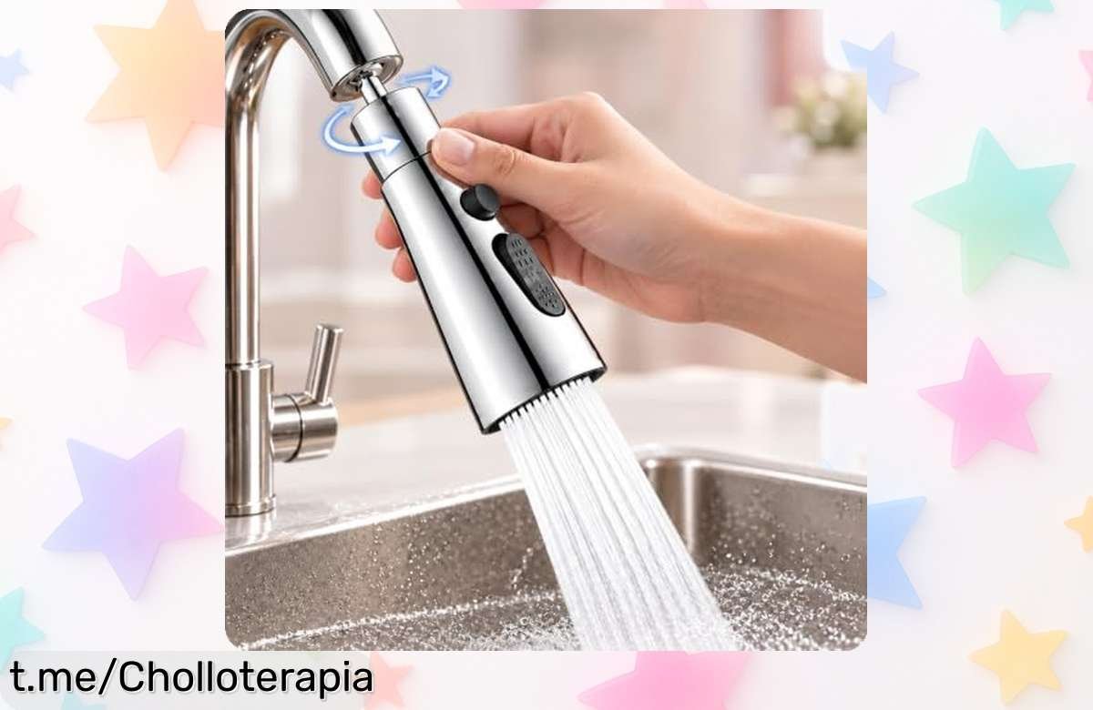 Extensor de grifo de cocina que gira 360° y ofrece 3 modos: ¡aprovecha este chollazo para hacer tu limpieza más fácil antes de que se agote!
