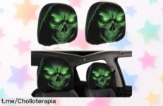 Fundas de reposacabezas Ghost Face para coche a precio loco, perfectas para los amantes del terror: un ofertón que no querrás dejar pasar ¡aprovéchalo ya!