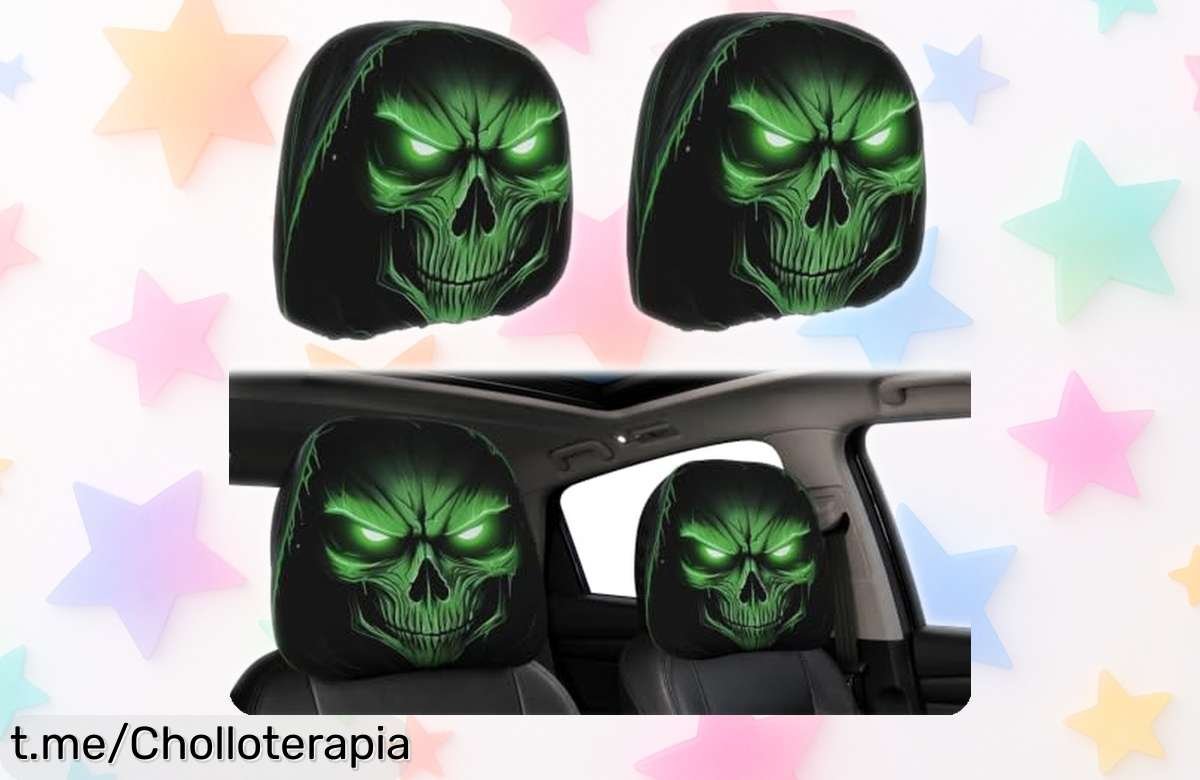 Fundas de reposacabezas Ghost Face para coche a precio loco, perfectas para los amantes del terror: un ofertón que no querrás dejar pasar ¡aprovéchalo ya!