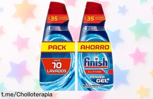 Gel lavavajillas Finish All in 1 Max Power, ¡70 dosis para una vajilla reluciente y a un precio de locura que no puedes dejar pasar! Cuida tu hogar en cada lavado.