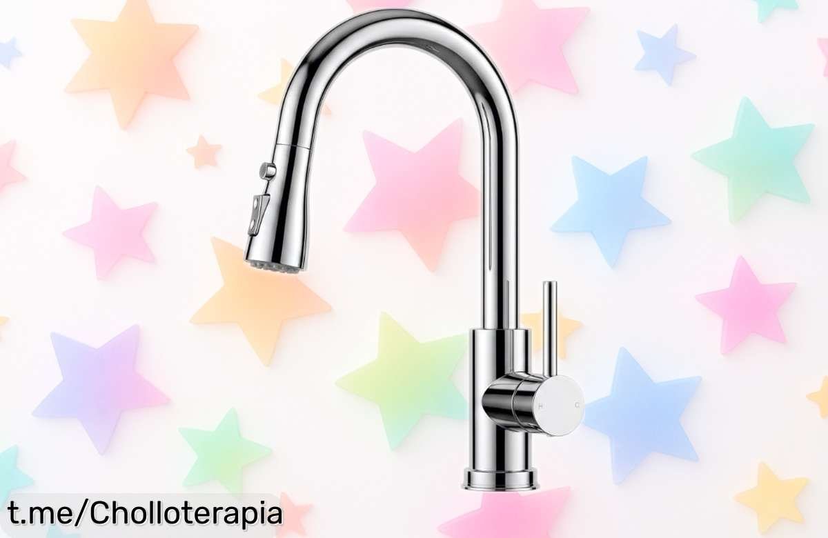 Grifo de cocina FORIOUS extraíble con caño giratorio y tres modos de agua ¡Ahora a un precio regalado que no podrás dejar pasar! Siente la diferencia en cada lavado.