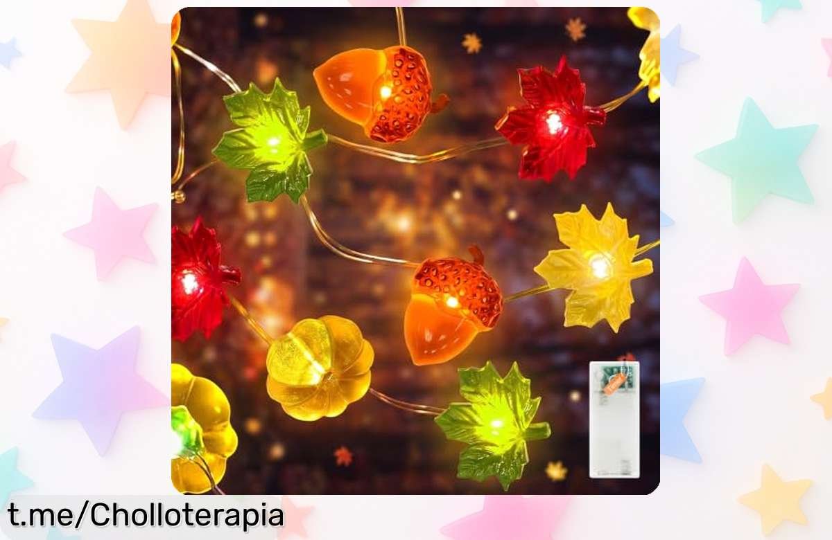 Guirnalda LED de 2 metros con calabazas y hojas en 3D de Auting: un ofertón increíble que ilumina tu hogar sin complicaciones, ¡hazlo brillar ahora mismo!