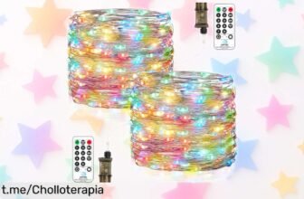 Guirnalda de luces LED Vacoulery para iluminar tu terraza con 200 brillantes y resistentes a la lluvia, ¡luzca bien y celebre sin complicaciones! ¡No te quedes sin ella!