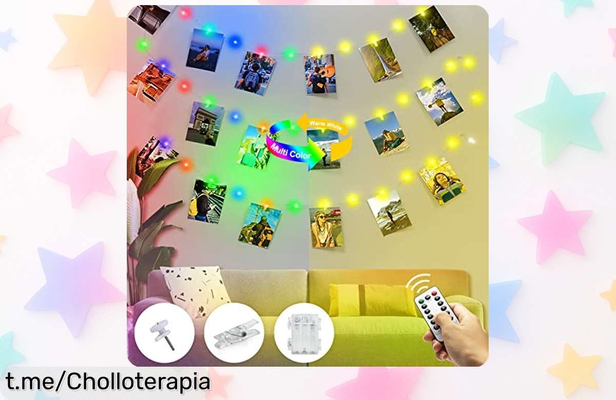 Guirnalda de luces con pinzas Kolpop, crea el ambiente perfecto para tus fotos a un precio que no te imaginas, ¡ilumina tus recuerdos y llévatela ahora!