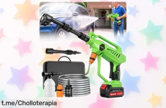 Hidrolimpiadora portátil de 800PSI para que todo brille, ¡ofertón increíble con boquilla 6 en 1! No te quedes sin la tuya y transforma tus limpiezas hoy mismo.