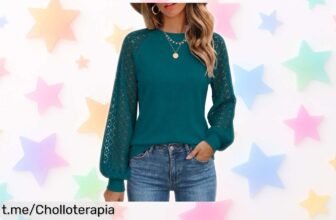 Impactante blusa de mujer Zeagoo con mangas de encaje ahora a un precio regalado, perfecta para lucir elegante sin complicaciones y sentirte fabulosa. ¡No te lo pierdas!
