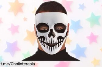 Impactante máscara de esqueleto FIESTAS GUIRCA, ideal para tus disfraces con un precio de escándalo que te hará ser el centro de atención en la fiesta. ¡No te la pierdas!