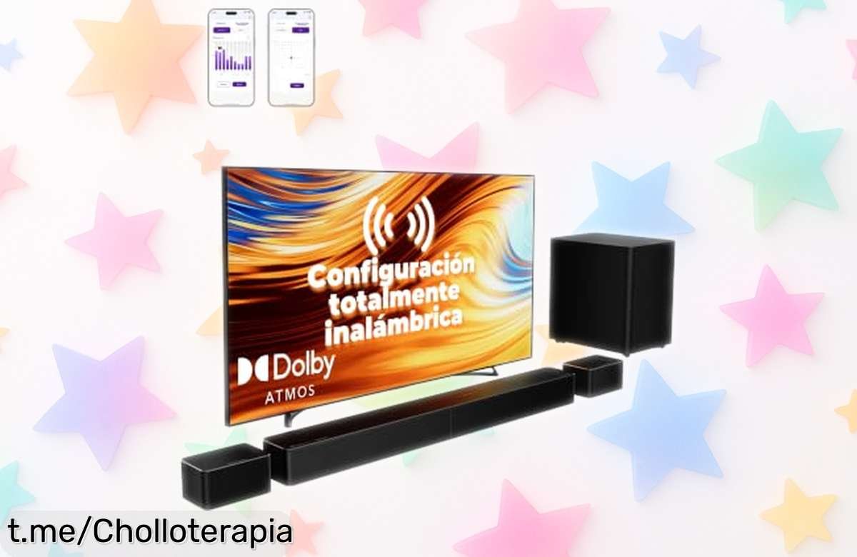 Impactante sistema de sonido inalámbrico ULTIMEA Surround 7.1 con subwoofer potente, ¡un chollo que te hará sentir el cine en casa como nunca antes! Aprovecha esta oferta única ya mismo.