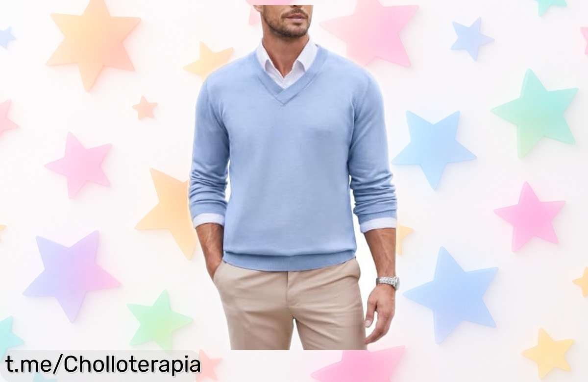 Impresionante jersey de punto fino COOFANDY con cuello en pico a precio regalado que realza tu estilo y resalta tu elegancia, ¡no te quedes sin el tuyo!