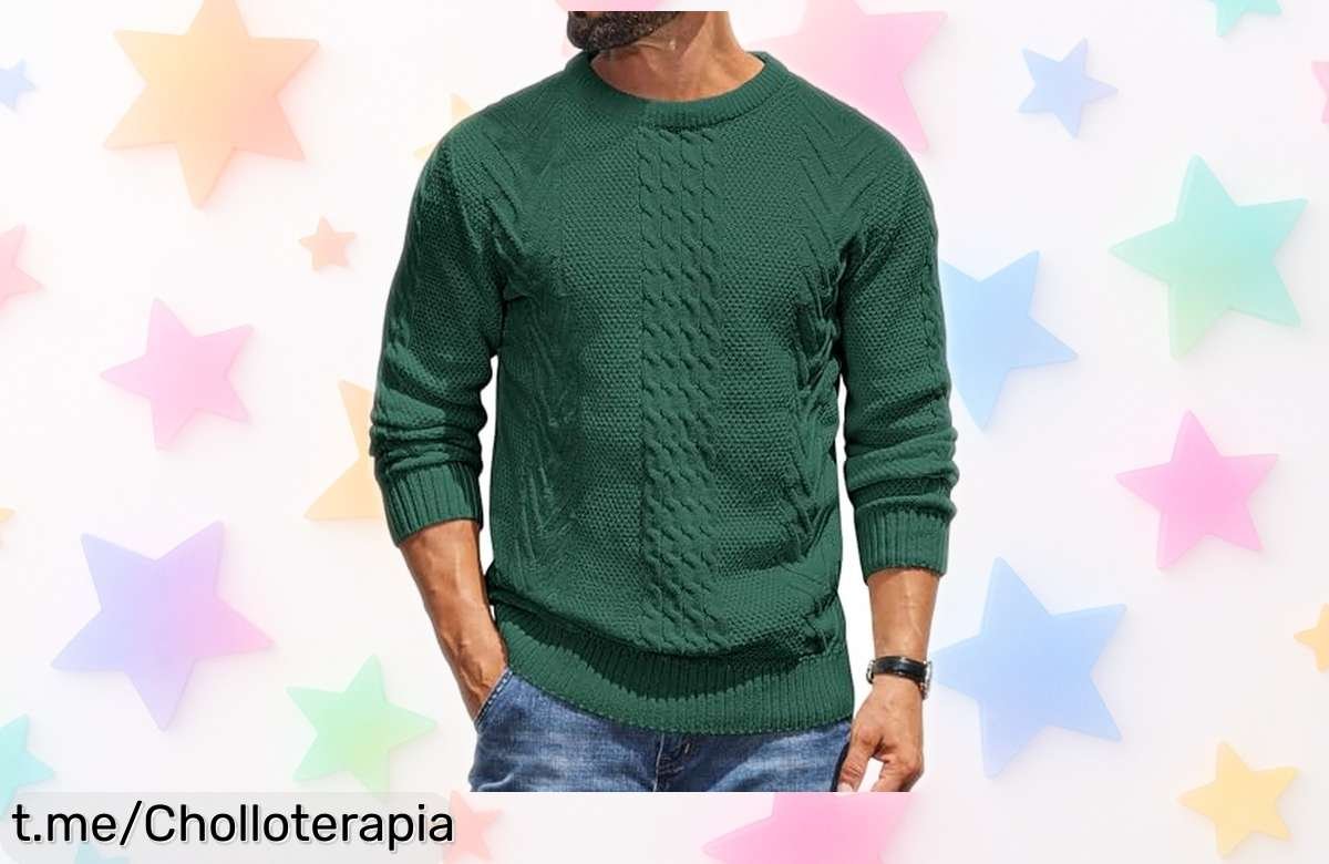 Impresionante jersey de punto trenzado para hombre COOFANDY, a un precio loco que no se repetirá ¡Cómpralo ya y deslumbra con tu estilo!