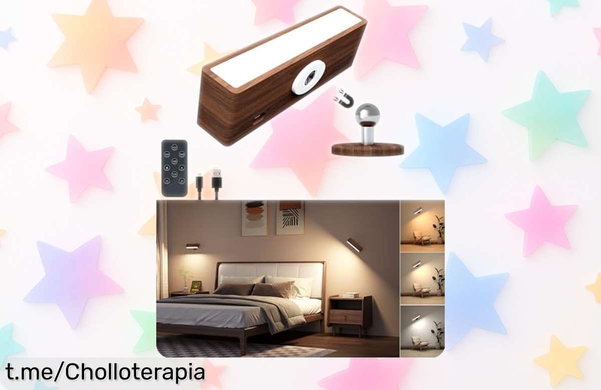 Impresionante lámpara de pared recargable DetarZinLED con mando y 3 tonos, ¡rebajada para iluminar tu hogar con estilo! No te quedes sin la tuya.