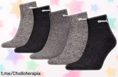 Impresionante pack de 5 calcetines cortos PUMA con suela antideslizante a un precio rebajado que tus pies no querrán perder; ¡haz volar tu día sin rozaduras!
