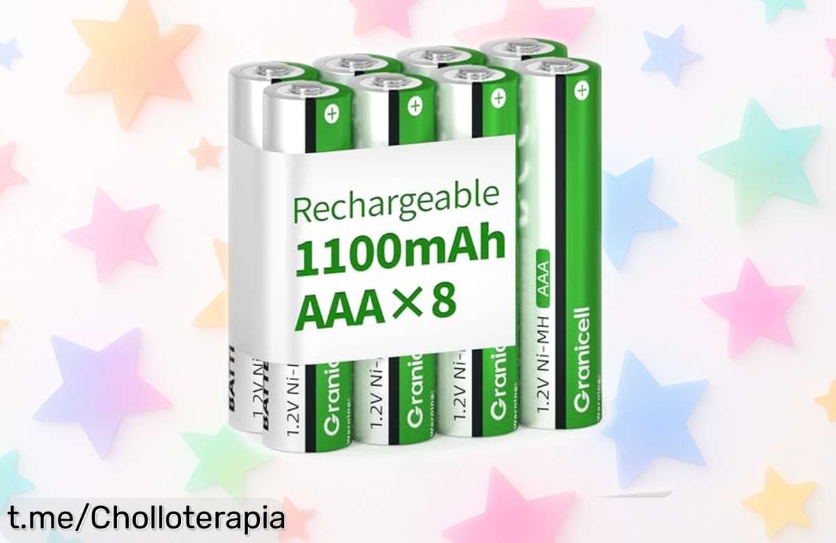 Impresionante paquete de 8 pilas recargables AAA Granicell con precio loco: aguanta hasta 1.300 cargas y nunca te dejarán a oscuras, llévate las tuyas ya o te quedarás sin energía.